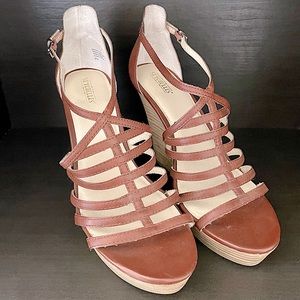 Seychelles Wedge Sandals | Color: Brown | Size: 9.5 | Faux Leather